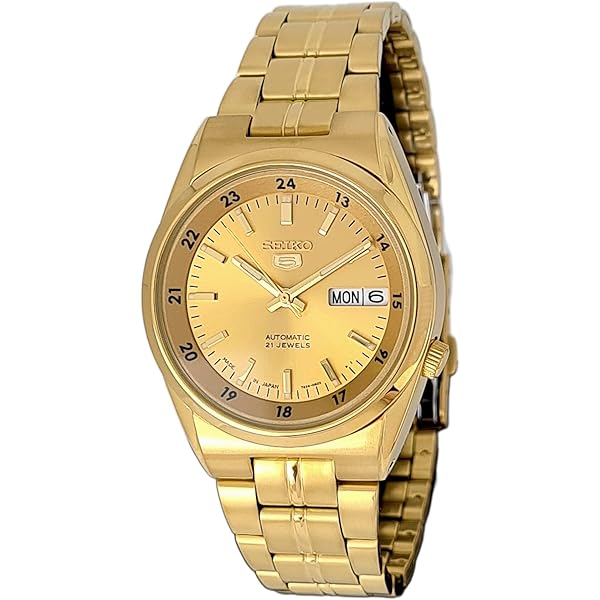Seiko 5 Classic Automatic Gold Tone Watch SNKK20K1: Buy Online at