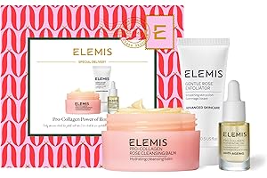 Elemis Limited Edition Rose Brightening Collezione Natalizia, Set Regalo di Prodotti di Bellezza e Cura della Pelle di Lusso