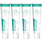 Elmex Sensitive Toothpaste Pack 4x75ml | For Sensitive Teeth, Protection Against Caries with Amine Fluoride