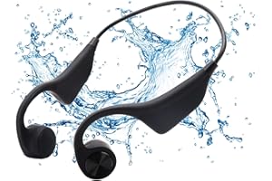 Casque Conduction Osseuse, Yolispa Bluetooth 5.0 Air Conduction Open Ear Headphones avec micro TF Card Sweatproof Running Sports Headset pour le cyclisme, la gym, la conduite, la musique, la randonnée