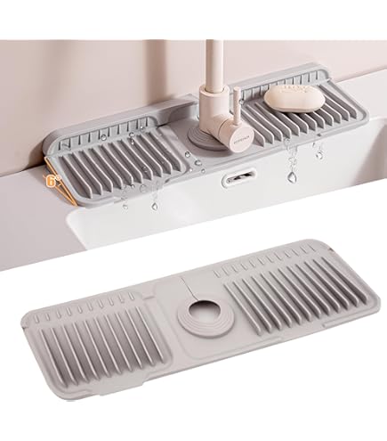 Tappetino Silicone Per Rubinetto - Antispruzzi Lavello Cucina/Bagno 43cm Nero - Foto 8