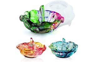 Voyyphixa Stampi Silicone per Resina Porta Anelli, Rose Ring Holder Resin Mold Stampo in Resina Gioielli Espositore per Fai-da-Te Supporto del Pendente Anelli Orecchino (Rose)