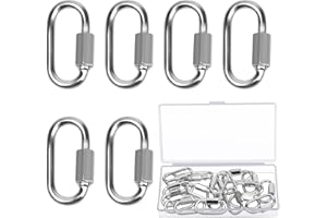 HAMOOM 20 Pièces Maillon Rapide Escalade Maillon Rapide en Acier Maillon Rapide M4 pour Camping Escalade Randonnée Voyage Pêche Plein Air Hamac Extérieur Intérieur Maison