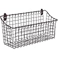 Spectrum Diversified Vintage Extra Large Cabinet & Wall-Mounted Basket for Storage & Organization Rustic Farmhouse Decor, Sturdy Steel Wire Storage Bin, Bronze