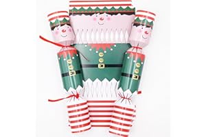 Gyoungt 10 Pack Elf Chritmas Crackers, 10 Hats 20 Strings 10 Jokes Christmas Party Game Make Your Own Christmas Cracker DIY Cracker Festive Seasonal (Green)