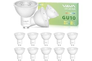 VIIIVA GU10 Led Bulbs Cool White-12 Packs,7W 6000K Spotlight Light Bulb, (50W Equivalent) Energy Saving, CRI>80, 510LM, 38° Beam Angle, Non-Flicker, Non-Dimmable, for Home Lighting