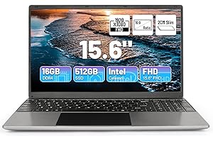 Anna Bella Laptop, 15.6 Inch Intel Celeron N5095 Quad-Core Processor up to 2.9Ghz, 16GB DDR4 512GB SSD Laptops,2.4/5G WiFi, Bluetooth 4.2,Mini HDMI,2xUSB 3.0,Type-C