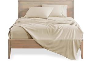 Bare Home Double Sheet Set - 1800 Ultra-Soft Microfibre Double Bed Sheets - Hydro-Brushed - Deep Pocket - 4 Piece Set - Fitted Sheet, Flat Sheet, and 2 Pillowcases - Bedding Sheets (Double, Sand)