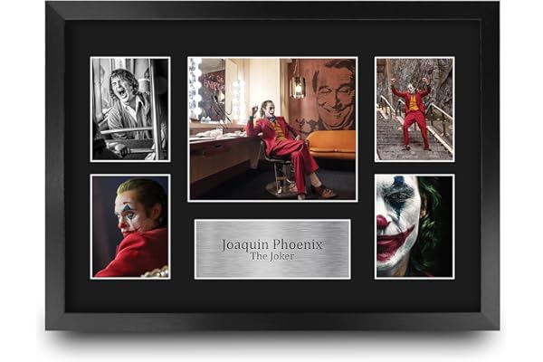 HWC Trading FR A3 Joaquin Phoenix Joker Cadeaux Imprimé Signé Autographe Photo pour les fans de cinéma - A3 Encadré