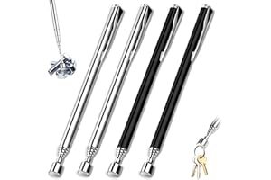 VIMMVID 4 Stück Teleskopmagnetstab, mit Magnetstift, Magnet Teleskopstab zum Einfachen Aufheben von Schrauben, Muttern Werkzeugen