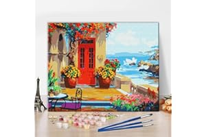 TISHIRON Landscapes Paint by Numbers for Adults Beginner, DIY Adult Paint by Number Kits On Canvas Acrylic Paint,Drawing Paintwork with Paintbrushes Oil Painting Home Decor16x20 inch