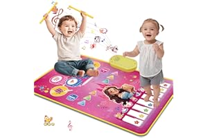 Shayson Music Piano Mat, Baby Toys for Girls, Toddler Toys 3 in 1 Music Mat Girls Gifts Kids Toys for 1-3 Year Old, Educational Music Toys for 1-2 Year Old Babies, Toddlers Birthday Gift
