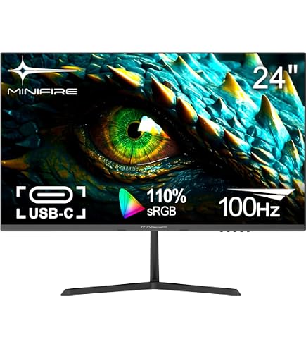 Minifire 24 inch USB-C monitor with speaker, 100Hz, IPS, FHD 1080P