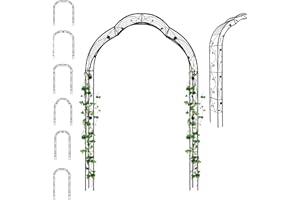 GOPLUS Rosenbogen aus Metall, Torbogen mit 7 wandelbaren Formen, Rankbogen Rankhilfe Gartenbogen, Metallbogen, oder als Halbbogen, für Kletterpflanzen, 150 x 39 x 252cm