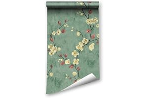 LZH-LP Carta da Parati Stacca e Incolla, 44.5x400CM Floreale a Contatto Carta da parati Autoadesiva per Uccelli Pellicola in Vinile Rimovibile