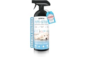 ARKA Eliminador de orina de Perro – Spray Pipi-Stop 750 ml – Limpiador enzimático Extra Fuerte contra orina, vómito y heces – biológico, Seguro y eficaz – Ideal para Alfombra, sofá, Suelo y Coche
