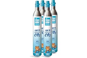 SodaBär | 4 cilindros de CO2 para Quooker Cube, 425 g (60 l), relleno premium con ácido carbónico de alta pureza de Linde