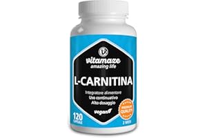 VITAMAZE - AMAZING LIFE L Carnitina 1000 mg ad Alto Dosaggio di L Carnitina Brucia Grassi Potente Pura al Giorno, 120 Capsule Vegan per 2 Mesi, Integratore Naturale senza Additivi. Qualitá Tedesca, Vitamaze®