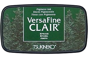 Tsukineko VF-CLA-553 VersaFine Clair Stempelkissen-Grün, Spruce-Groß-Deckend, Wasserfest, Beständig Gegen Ausbleichen-Embossing, pad size: 7.6 x 3.5 cm