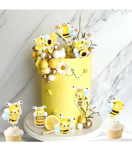 Décos Gâteau Abeilles & Fleurs - 15 Pièces Pour Créations Sucrées | Anniversaire, Thème Nature