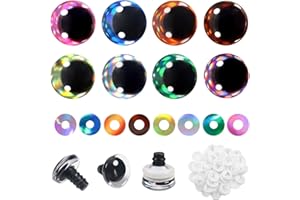 TOAOB THE ONE AND ONLY BABY TOAOB 48 Sets 16mm Glitter Safety Eyes Puppet Eyes Animals Eyes Plastic Craft Eyes Glitter Eyes Gradient with Washers for Crochet Animals Puppet Making