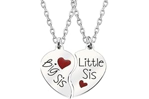 AGR8T Schmuck-Set mit Anhänger für Schwestern, aus Edelstahl, 2 Stück, Edelstahl