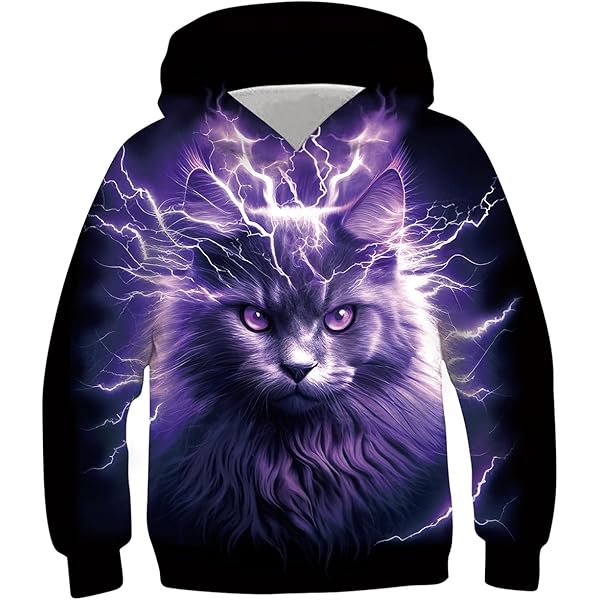 ALISISTER Unisex 3D hoodies voor kinderen grappige bedrukte trui capuchon sweatshirt zakken leeftijd 4-16
