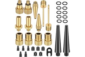 Willkommen 35PCS Bike Pump Adapter - Schrader Valve, Presta Valve, Dunlop/Woods Tyre Valve Adaptor, Bicycle Tire Pump Adapter(AV DV SV) with Ball Pump/Air Pump/Compressor Adapter Tire Valve Caps