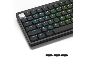 LQXQ Touches transparentes à profil bas, 143 touches PBT personnalisées, touches ANSI US/ISO UK pour clavier mécanique 60 %, 65 %, 75 %, 80 %, 100 % mécanique, noir