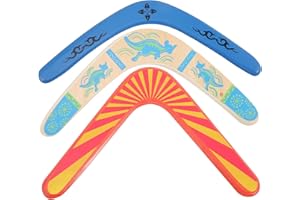 Totority 3Pcs Boomerang en Bois Boomerang en Forme De L Boomerang À Trois Ailes Coffre-Fort Jouets pour Enfants en Plein Air pour Adultes Jouets De Sport pour Enfants Boomerang Coffre-Fort