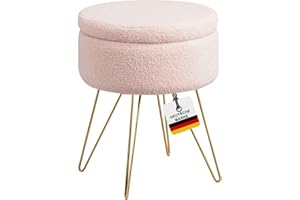 ALBATROS INTERNATIONAL GMBH Albatros Hocker mit Stauraum Cannes – Sitzhocker mit Stauraum, Modernes Design, Edler Sherpa-Bezug – Sitztruhe oder Sitzbank mit Stauraum – optimal als Fußhocker oder Hocker Schminktisch, Rosa