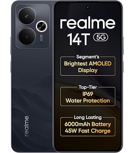 realme 14x 5G (Crystal Black, 8GB RAM, 128GB Storage) | Dimensity