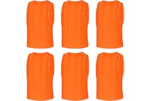 BSBUY Fussballtraining Leibchen Fubball Erwachsene 6PC Herren Mesh Trimmage Trainingsleibchen Fußball Trainingsweste Sport Markierungshemd Damen Westen Fussball Volleyball Basketball Teamtraining M~XL