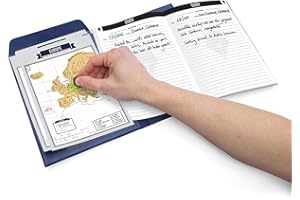 Luckies of London Travelogue – Diario di viaggio con cartina da grattare – Articolo di viaggio indispensabile – Include 8 cartine geografiche grattabili con paesi, città e stati – Ottima idea regalo - Blu