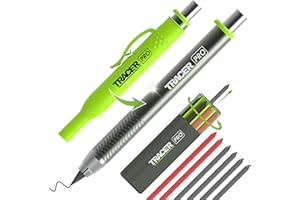 Tracer Pro Series Tough Metal Construction Pencil with 6 x Replacement Lead Pack and Site Holsters. All-in-one Aluminium Construction Marking Kit