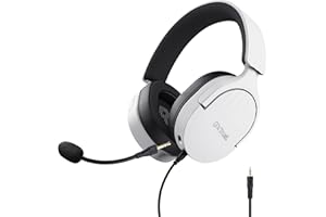 Trust Gaming GXT 489 Fayzo Gaming Headset for PC, PS5, PS4, Xbox Series X|S, Switch, Mobile, 3.5 mm Jack, 35% Recycled Plastics, Over-Ear Wired Headphones with Noise Cancelling Microphone - White
