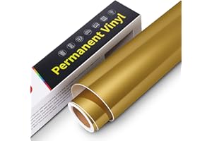 ASTONATICK Vinile Adesivo Permanente con Supporto - 30,5x305cm Rotolo di Vinile Permanente, Vinile Permanente Impermeabile per Cricut, Silhouette Cameo, Altri Plotter da Taglio (Oro Opaco)
