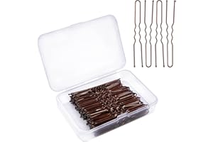 JEWAN Haarnadeln, 150 Stück Metall Haarklammern, U-förmige Bobby Pins, Haarnadel Set für Kinder, Mädchen Haarzusätze, Friseursalon (Braun)