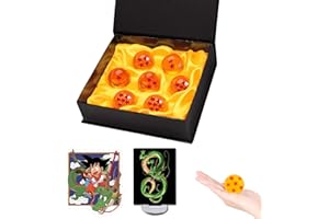 BYHOTOME Boules de Dragon,1 à 7 Etoiles Dragon Balle avec Thématique Aimants pour Réfrigérateur,Carte d'Invocation de Shenlong,4.3CM DBZ Ball à Collectionner pour Fête Costumée,Les Anniversaires et Noël