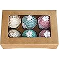 ONE MORE Cupcake Boxes with Inserts Hold 6 Standard Cupcakes, Brown Bakery Boxes, Cupcake Carrier, Cupcake Holder, Food Grade Kraft Cupcake Container for Muffins (Brown, 15)