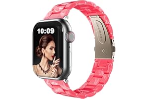 HALLEAST Damen Resin Armband Kompatibel mit Apple Watch Armband Serie 9 8 7 6 5 4 3 2 1 Ultra SE, Dressy Bracelet Glänzend Harz band für iWatch 49mm 45mm 44mm 42mm 41mm 40mm 38mm