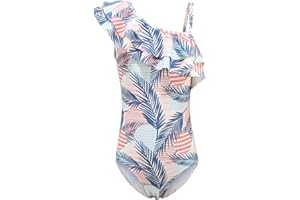 Moon Tree Girls One Piece Swimsuits Hawaiian Ruffle Swimwear Beach Swimming Costume 2-14 Years