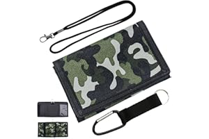 MEIFIYU Slim Kinder Portemonnaie Jungen,Tarnfarben kinderportmonee Jungen,Kinder Geldbeutel Jungs,Geldbeutel Kinder Jungen,Kinder Geldbörse Kinder Jungen,für Teenager Jungen,Herren,Mit 1 Schlüsselanhänger
