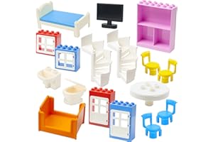 Mirthben Grandes Briques de Construction Accessoires de Maison compatibles avec Les Briques Duplo assemblées Duplo Ferme Maison de Jeu Parc d'attractions Accessoires pour Enfants à partir de 3 Ans