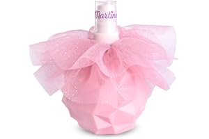Martinelia Brume Parfumée Paillettée Douce, 100 ml - Enfant Fille Scintillant pour la Peau, Routine Beauté - Beau Flacon Vaporisateur Rose avec Tulle