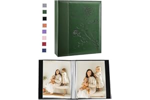 Miaikoe Album photo de 12,7 x 17,8 cm, pages transparentes avec couverture en cuir, peut contenir 50 photos verticales de 12,7 x 17,8 cm (gris)