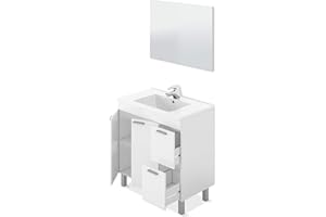 HABITDESIGN Easy Home Badschrank 2 tlg. Set Atena B8 weiß