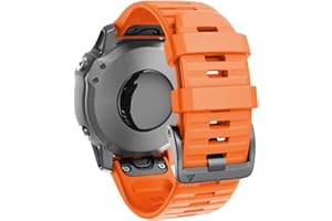 ANBEST Compatible con Fenix 6/Fenix 6 Pro/Fenix 5/Fenix 5 Plus Correa, Pulsera de Repuesto de Silicona Liberación Rápida para Forerunner 935/Forerunner 945/Approach S60, Naranja