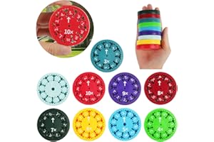 AUAUY 9 Stück Mathe Fidget Spinners, Math Facts Fidget-Spinner Sensorisches Spielzeug, Lindert Stress-Zappel-Lernspiel-Spielzeug, Multiplikations und Divisions Mathe-Lernspiele Zappelspielzeug