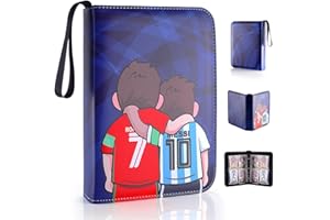 Pulchra Álbum de Cartas fútbol para PTCG Cartas-Álbum Cartas PTCG-Álbum de recortes para tarjetas-Se Adapta a hasta 400 Tarjetas (Azul)